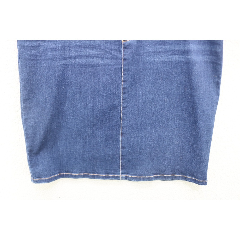 J.Jill Denim Blue Jean Pencil Skirt-Size Large-Pockets-Dark Wash-Country - Picture 2 of 9